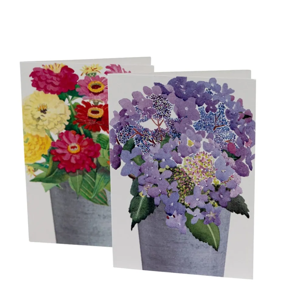 Flower Bucket Assorted Boxed Note Cards - 8 Note Cards & 8 Envelopes