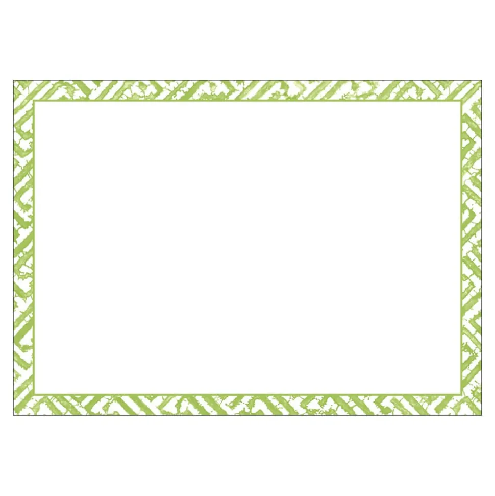 Fretwork Green Correspondence Cards - 12 Per Package