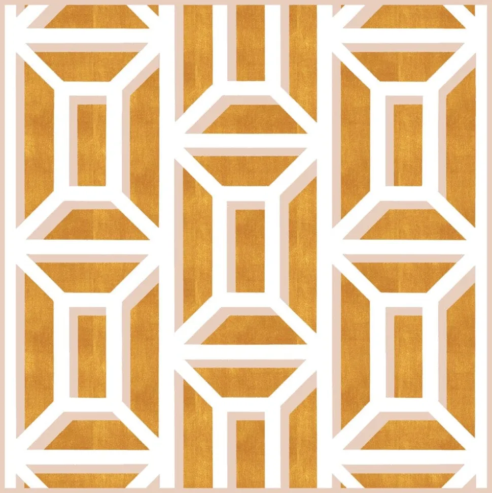 Garden Gate Lacquer Square Tray in White & Gold - 1 Each
