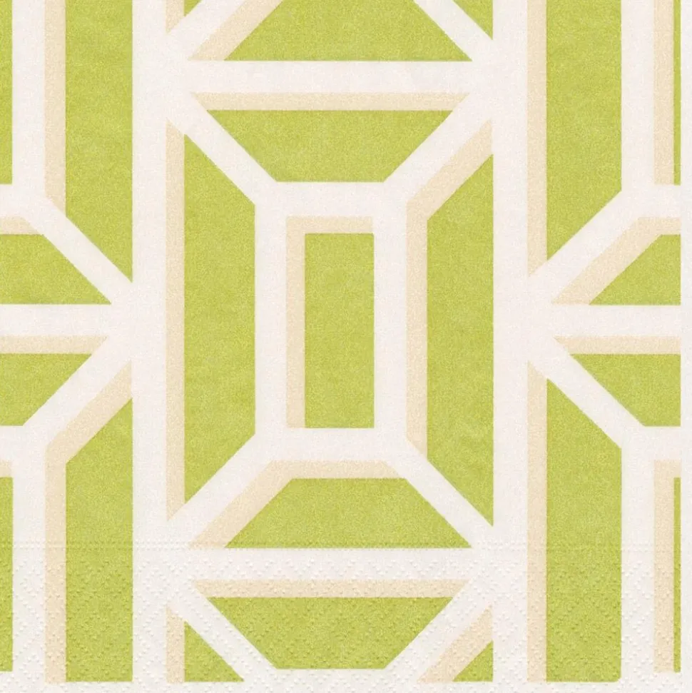 Garden Gate Paper Linen Dinner Napkins in Grass - 12 Per Package
