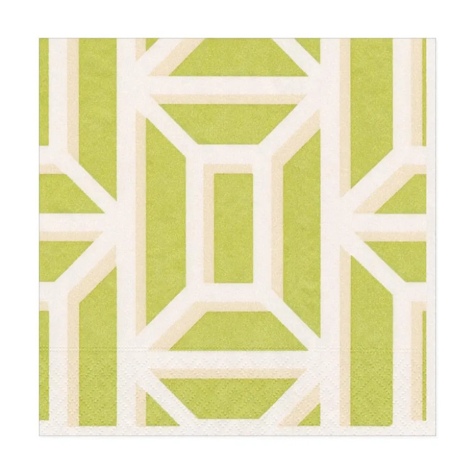 Garden Gate Paper Linen Luncheon Napkins in Grass - 15 Per Package