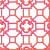 Garden Trellis Fabric Cotton Napkins in Fuchsia & Orange- Set of 4