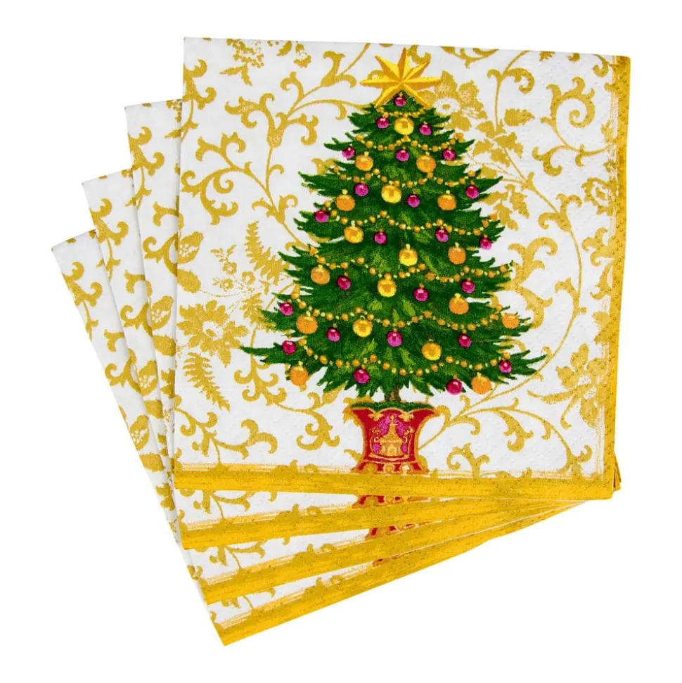 Gilded Tree Cocktail Napkins - 20 Per Package