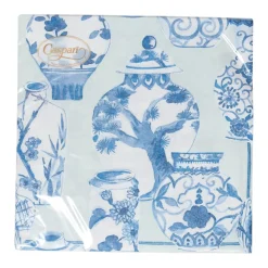 Glazed Porcelain Celadon Paper Linen Dinner Napkins - 12 Per Package