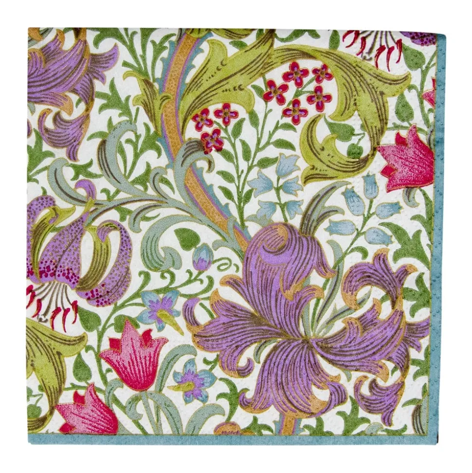 Golden Lily-Ivory Cocktail Napkins - 20 Per Package