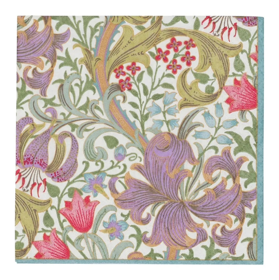Golden Lily-Ivory Cocktail Napkins - 20 Per Package