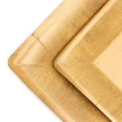 Gold Leaf Square Paper Salad & Dessert Plates - 8 Per Package