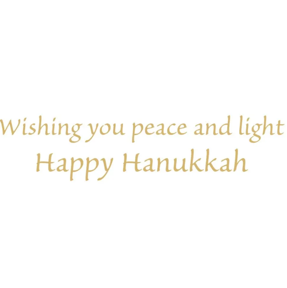 Gold Leaves Menorah Foil Classic Boxed Christmas Cards - includes 10 cards & envelopes