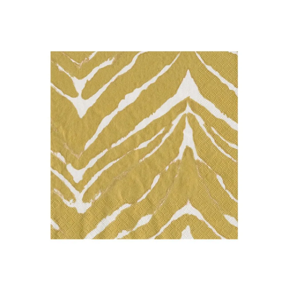 Go Wild White & Green Boxed Cocktail Napkins - 40 Per Box