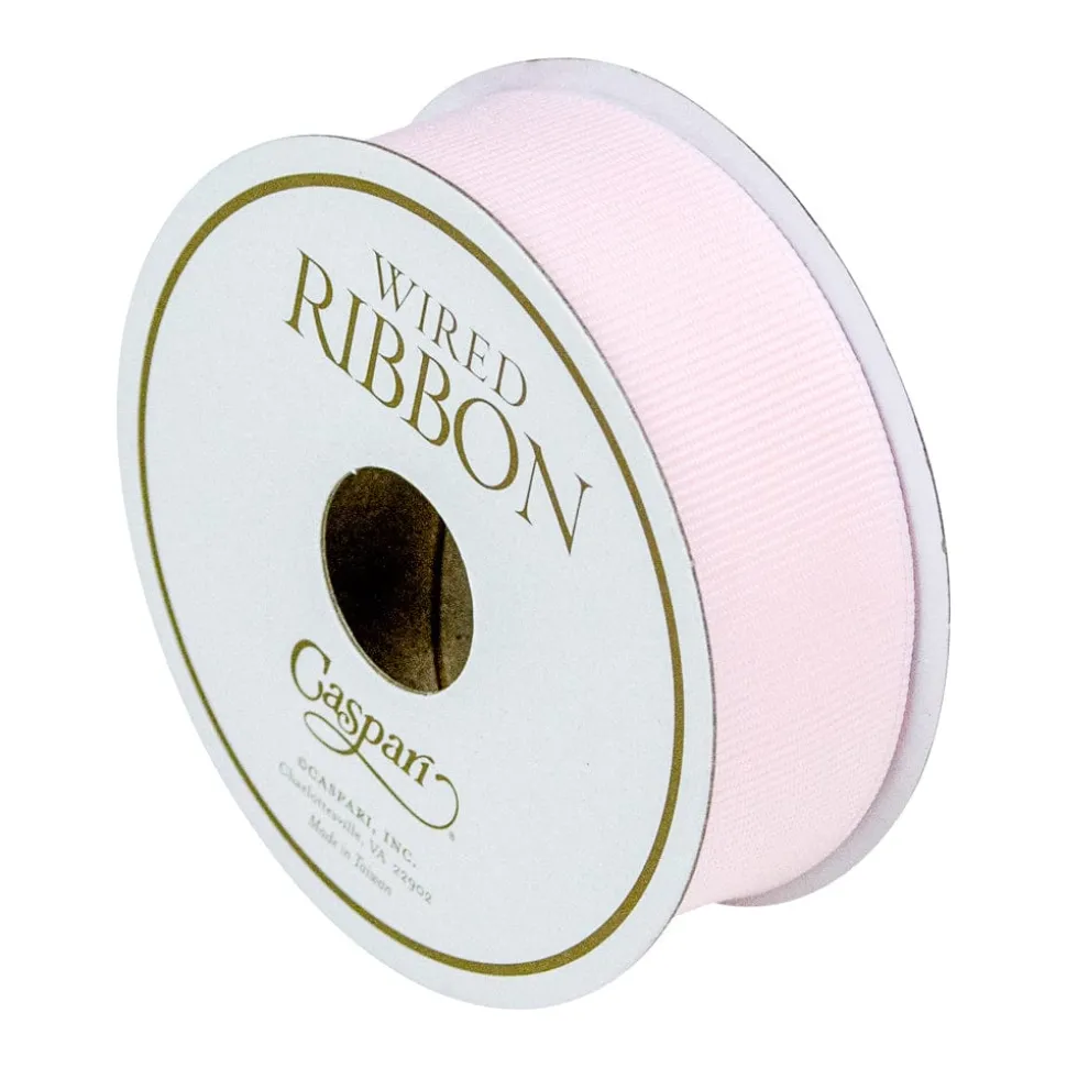 Grosgrain Powder Wired Pink Narrow Ribbon - 1 Spool Of Ribbon