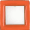 Grosgrain Square Paper Dinner Plates in Deep Orange - 8 Per Package