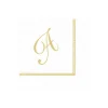 Hemstitch Script Single Initial Paper Cocktail Napkins - 20 Per Package