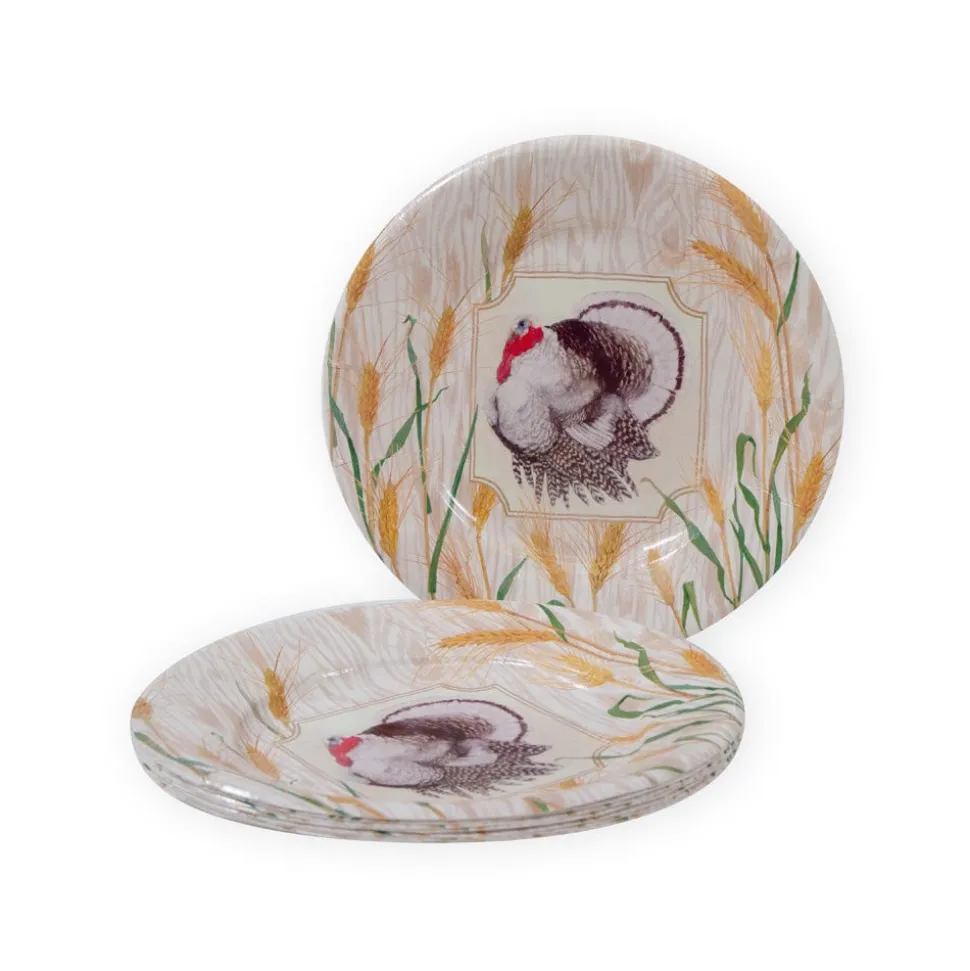 Homestead Turkey Taupe Salad & Dessert Plates - 8 Per Package