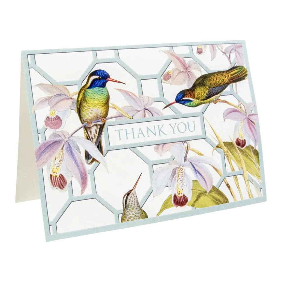 Hummingbird Trellis Thank You Notes - 8 Note Cards And Envelopes