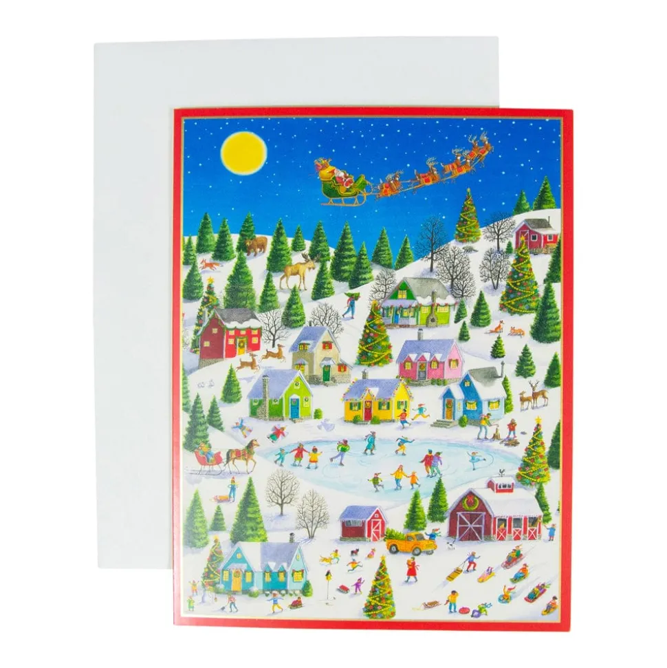 Ice Skating at Christmas Large Boxed Christmas Cards - includes 15 cards & envelopes