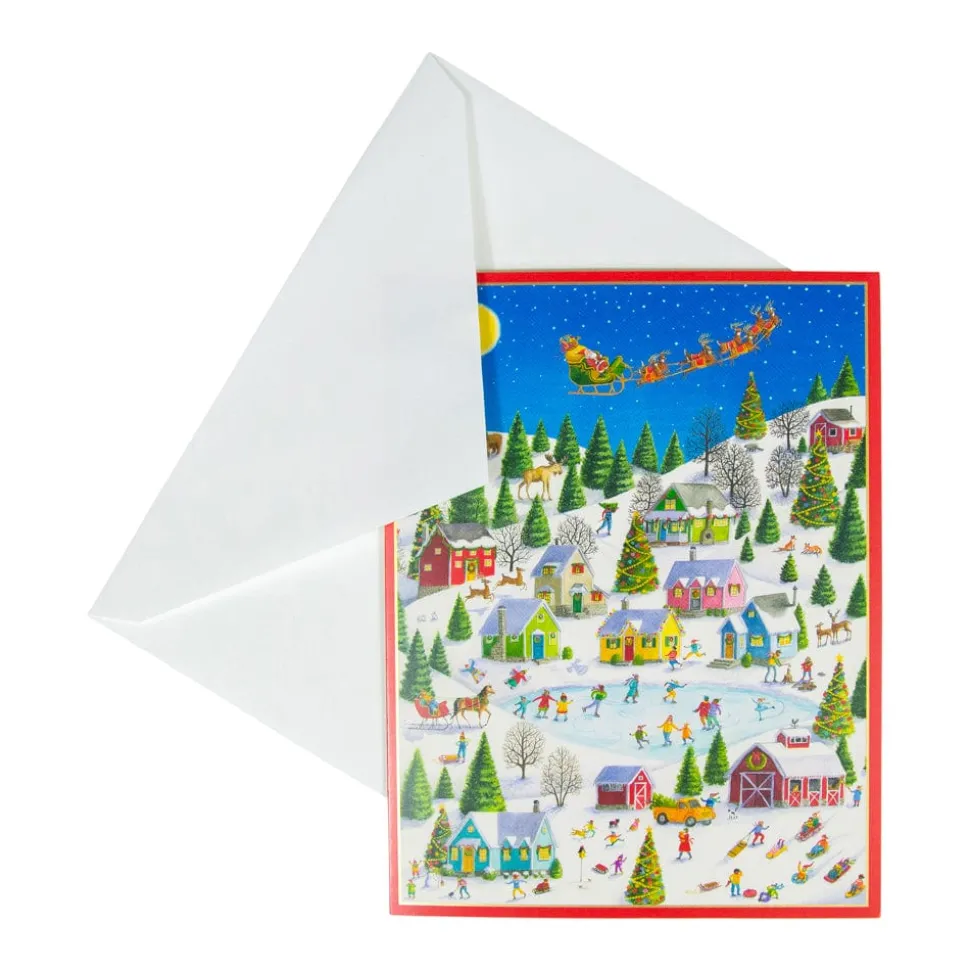 Ice Skating at Christmas Large Boxed Christmas Cards - includes 15 cards & envelopes