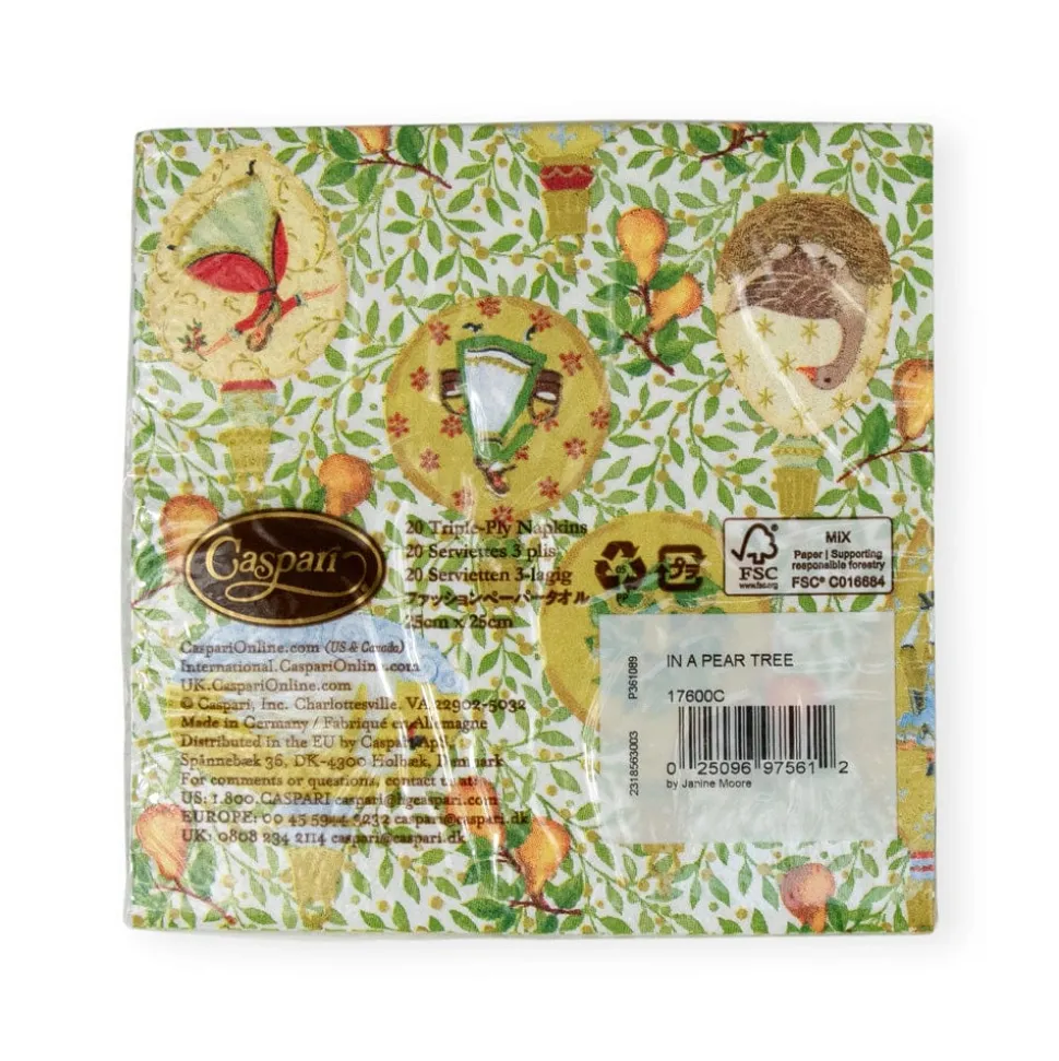 In A Pear Tree Cocktail Napkins - 20 Per Package
