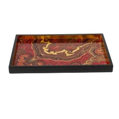 Jaipur Crimson Lacquer Sm Rect Tray - 8 7/8 X 13 3/4