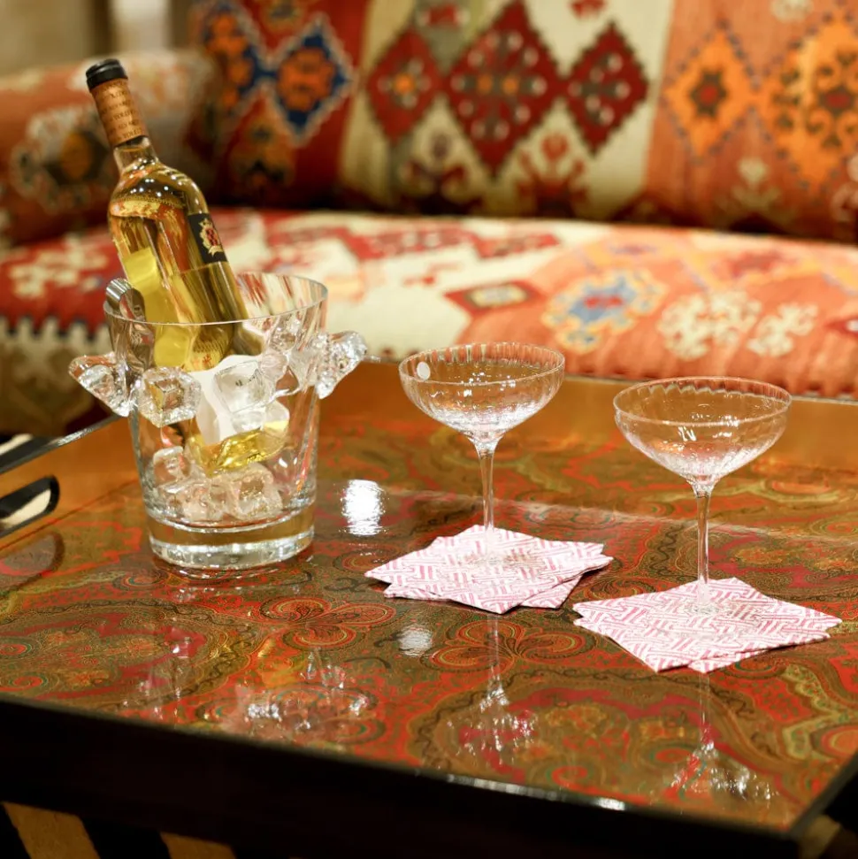 Jaipur Fuchsia Lacquer Oversize Square Tray - 30" Square