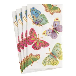 Jeweled Butterflies Paper Guest Towel Napkins in Pearl - 15 Per Package