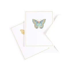 Jeweled Insects Foil Embossed Assorted Boxed Note Cards - 10 Note Cards & 10 Envelopes
