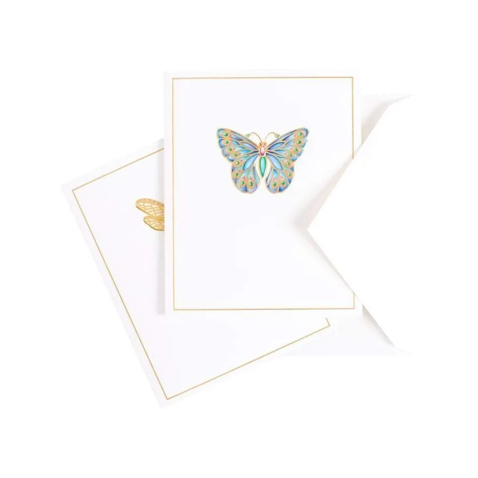 Jeweled Insects Foil Embossed Assorted Boxed Note Cards - 10 Note Cards & 10 Envelopes