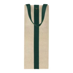Jute And Twill Natural & Hunter Wine & Bottle Gift Bags - One Gift Bag Included