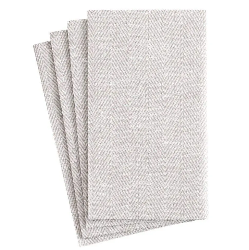 Jute Paper Linen Guest Towel Napkins in Flax - 12 Per Package