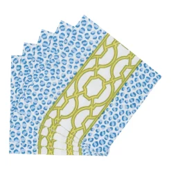 Knots And Spots Blue & Green Cocktail Napkins - 20 Per Package