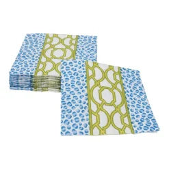 Knots And Spots Blue & Green Cocktail Napkins - 20 Per Package