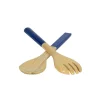 Lacquered Bamboo Salad Servers in Blue - 1 Pair