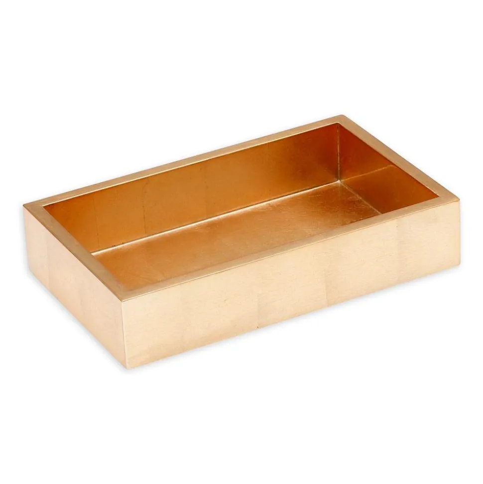 Lacquer Guest Towel Napkin Holder in Gold - 1 Each