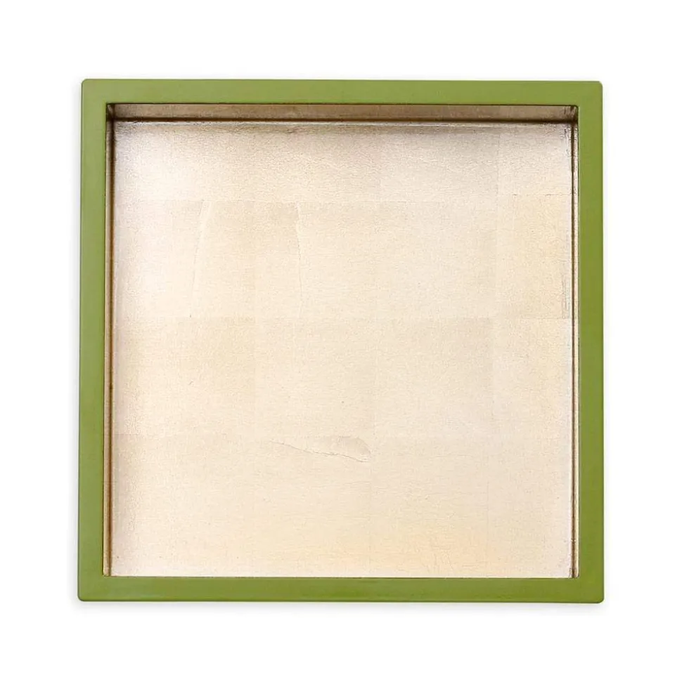 Lacquer Luncheon Napkin Holder in Sage & Gold - 1 Each