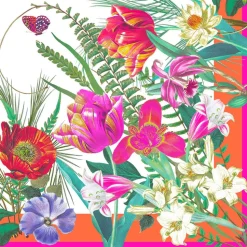 La Dolce Vita Fabric Cotton Napkins in Fuchsia & Orange - Set of 4