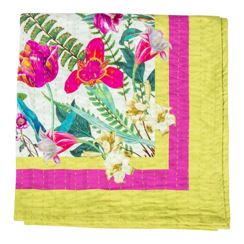 La Dolce Vita Kantha Quilt Sage & Lavender Table Covers - 1 Table Cover