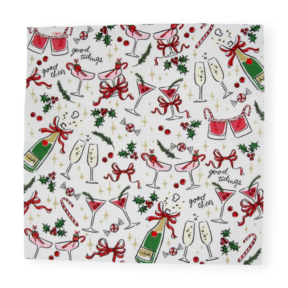 Let's Be Merry Paper Cocktail Napkins - 20 Per Package