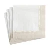 Linen Border Paper Cocktail Napkins in Natural - 20 Per Package - 2 Packages