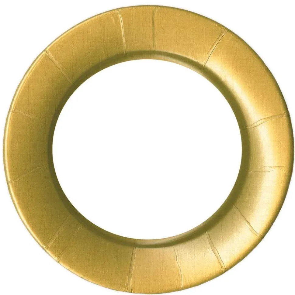 Linen Border Paper Dinner Plates in Gold - 8 Per Package