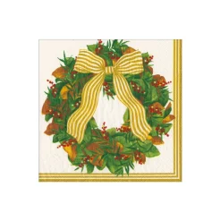 Magnolia Wreath Cocktail Napkins - includes 12 Cocktail Napkins