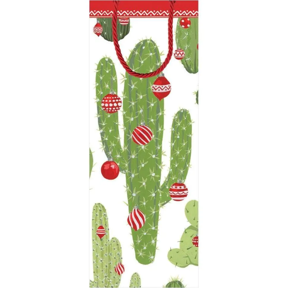 Merry Cactus Wine & Bottle Gift Bag - 1 Each