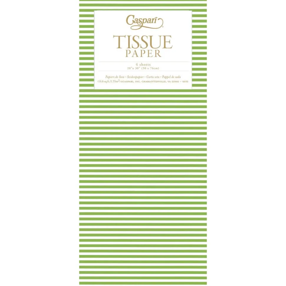 Mini Stripe Green Tissue Pack - 4 Sheets
