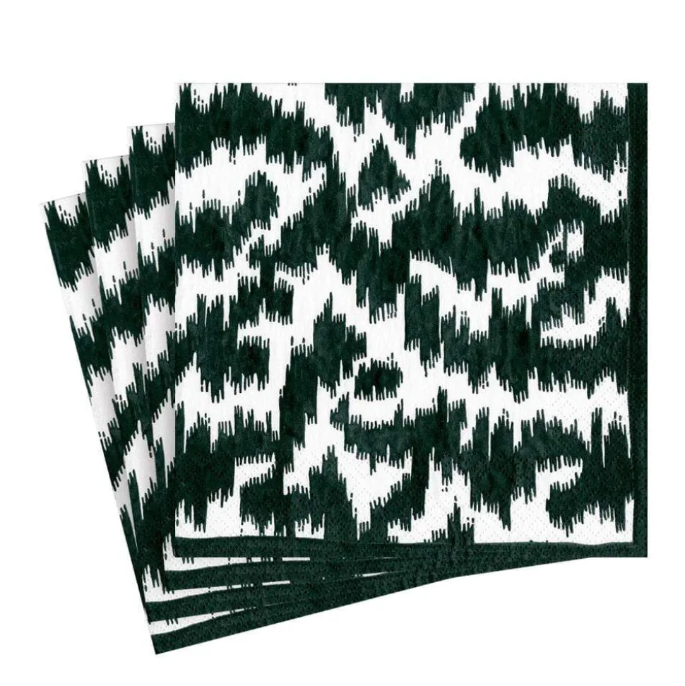Modern Moire Black Luncheon Napkin - package of 20