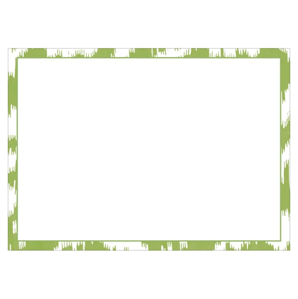 Modern Moire Green Correspondence Cards - 12 Per Package