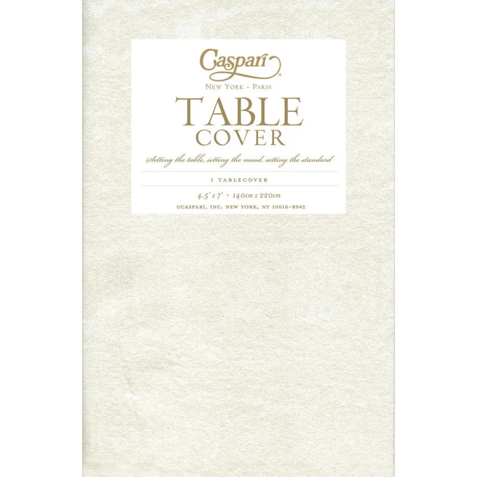 Moiré Ivory Paper Linen Tablecover 4.5' X 7' - includes 1 Tablecover