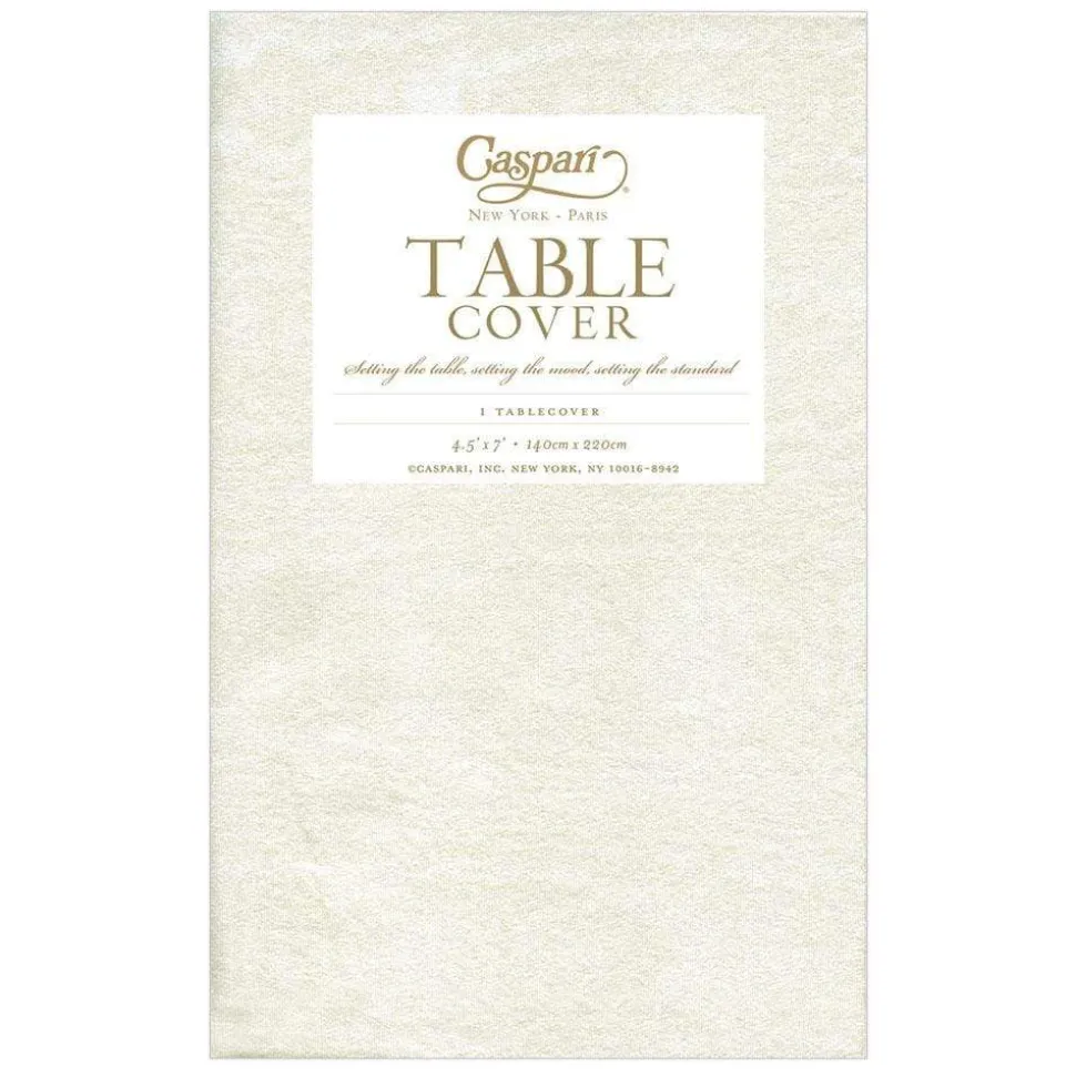 Moiré Ivory Paper Linen Tablecover 4.5' X 7' - includes 1 Tablecover