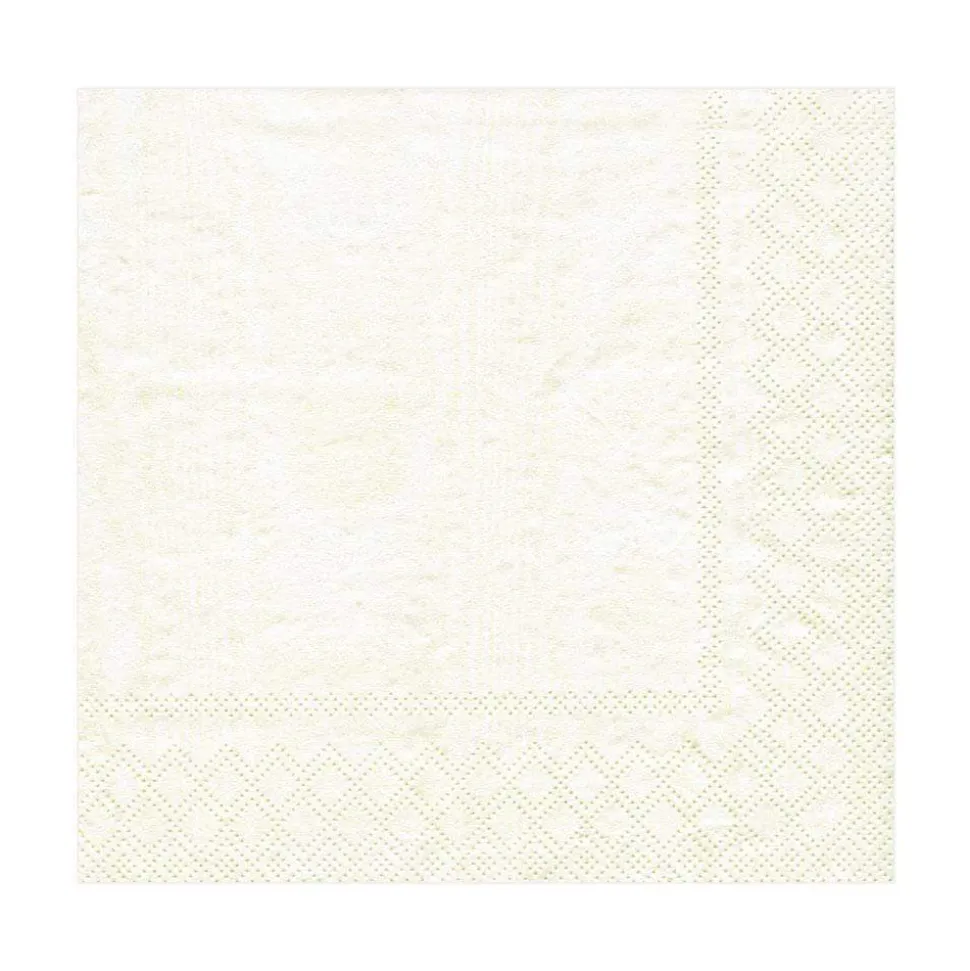 Moiré Paper Luncheon Napkins in Ivory - 20 Per Package