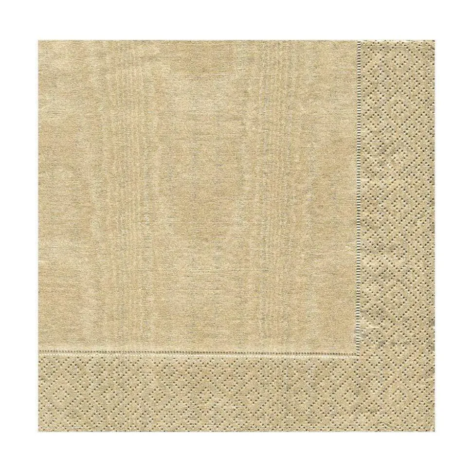 Moiré Paper Luncheon Napkins in Gold - 20 Per Package