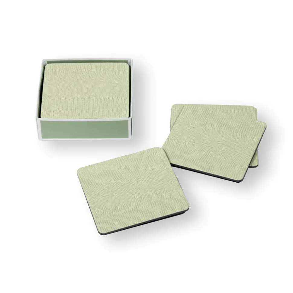 Moss Green Lizard Coasters - 8 Per Package