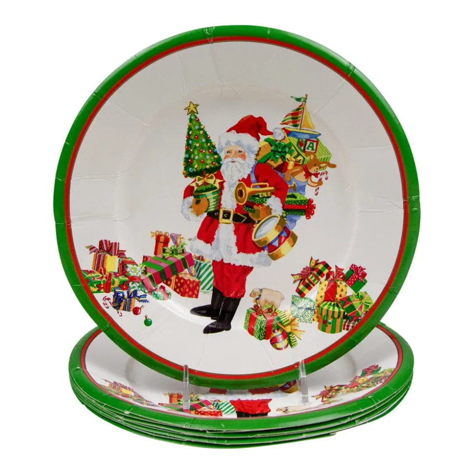 Mr. Claus Paper Salad & Dessert Plates - 8 Per Package