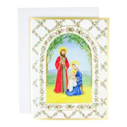 Nativity With Decorated Arch Classic Boxed Christmas Cards - includes 15 cards & envelopes
